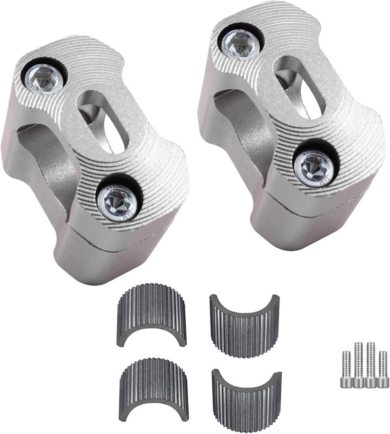 Adsspro Universal Motorcycle 1-1/8"(28mm) 7/8" (22mm) CNC Aluminum Handlebar Handle Risers Adjustable Fat Bar Mount Clamps For EXC KLX KXF YZF CRF XR SX SXF YZ Motorbike Dirt Pit Bike (silver) - Image 1